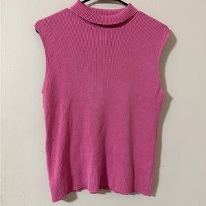 Chico’s Pink Sleeveless Ribbed Knit Top